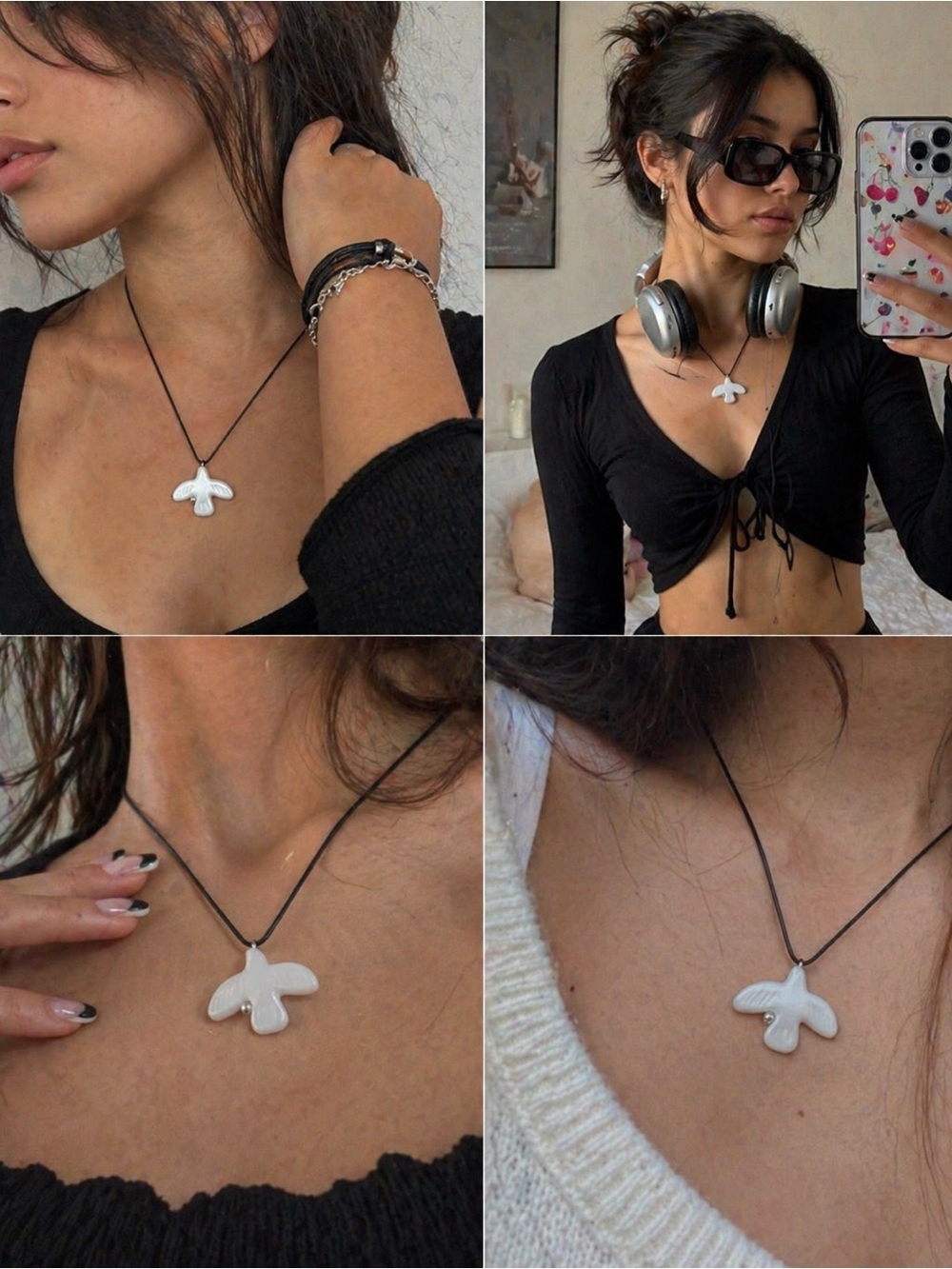 Minimal White Pendant Necklace - Women Jewelry